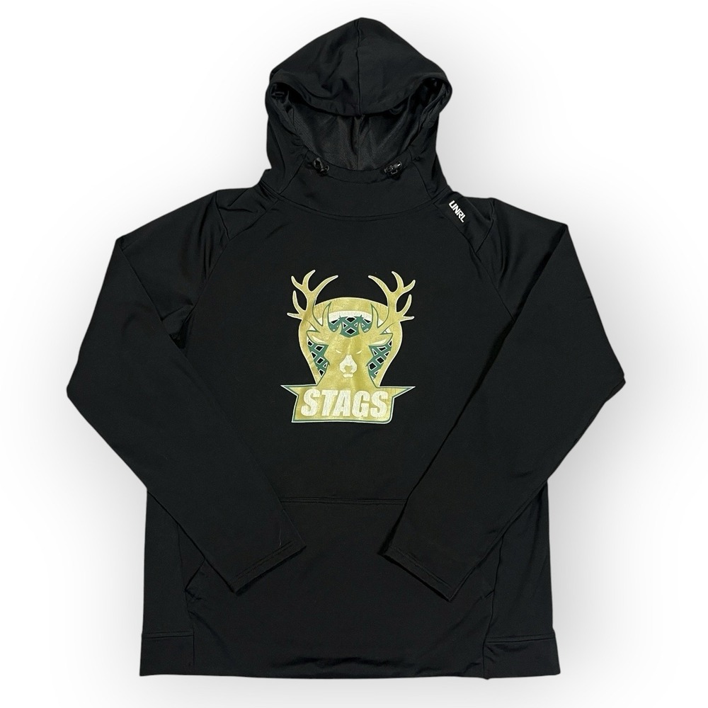 UNRL Crossover Hoodie II Mens Medium Black Long Sleeve Performance Fleece Stags